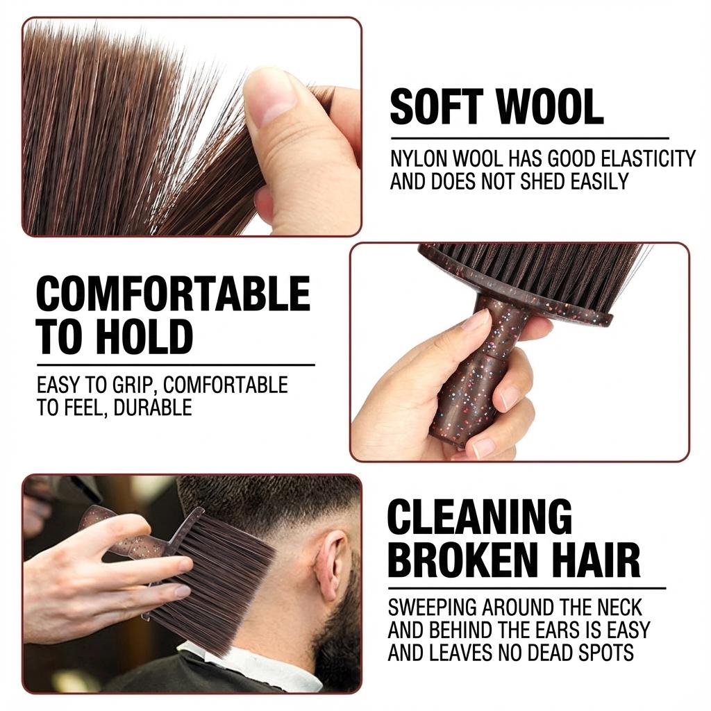 Hair And Dust Cleaning Brush Soft Bristle Design With Standup Base For Home Salon Use
