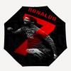 1 szt. RONALDO MANCHESTER UNITED Automatyczny Parasol Otwierany/Zamykany z 8 Żebrami Wiatroodpornym Daszkiem, Kompaktowy i Przenośny Parasol Podróżny, 10250