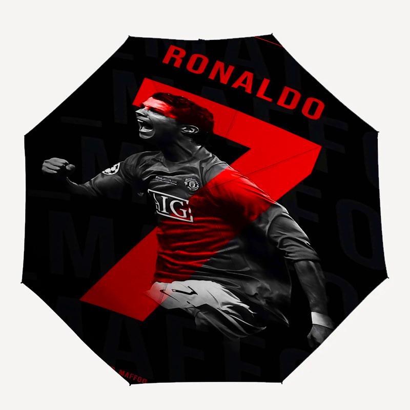 

1pc RONALDO MANCHESTER UNITED Automatic Open Close Umbrella with 8-Rib Windproof Canopy Compact Portable Travel Umbrella10250