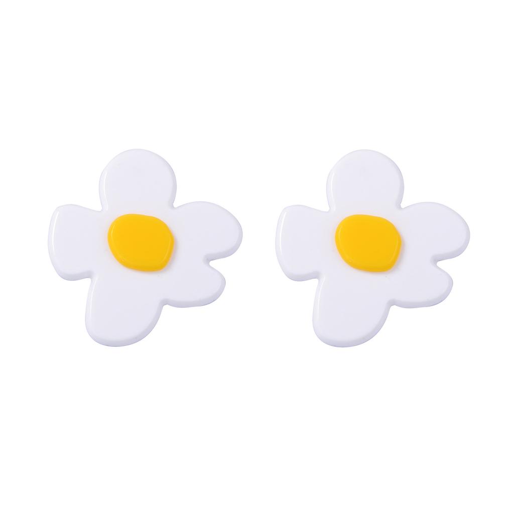 Fashionable and cute acrylic cartoon flower stud earrings are versatile and casual daily commuting earrings for women