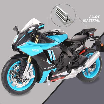 1/9 ימאהה YZF-R1M אופנוע מרוץ מסגסוגת סימולציה Diecast מתכת אופנוע ספורט רחוב דגם צעצוע לילדים מתנה