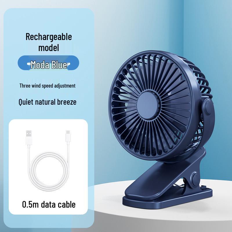 6-Inch Dual-Purpose Clip & Wall-Mount Silent USB Fan with Night Light