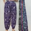 Elephant Jump Pants Pocket Adjustable Elastic High Waistband Strap Unisex Man Women Print Thailand Casual Streetwear Beach Bohemian Retro Vintage