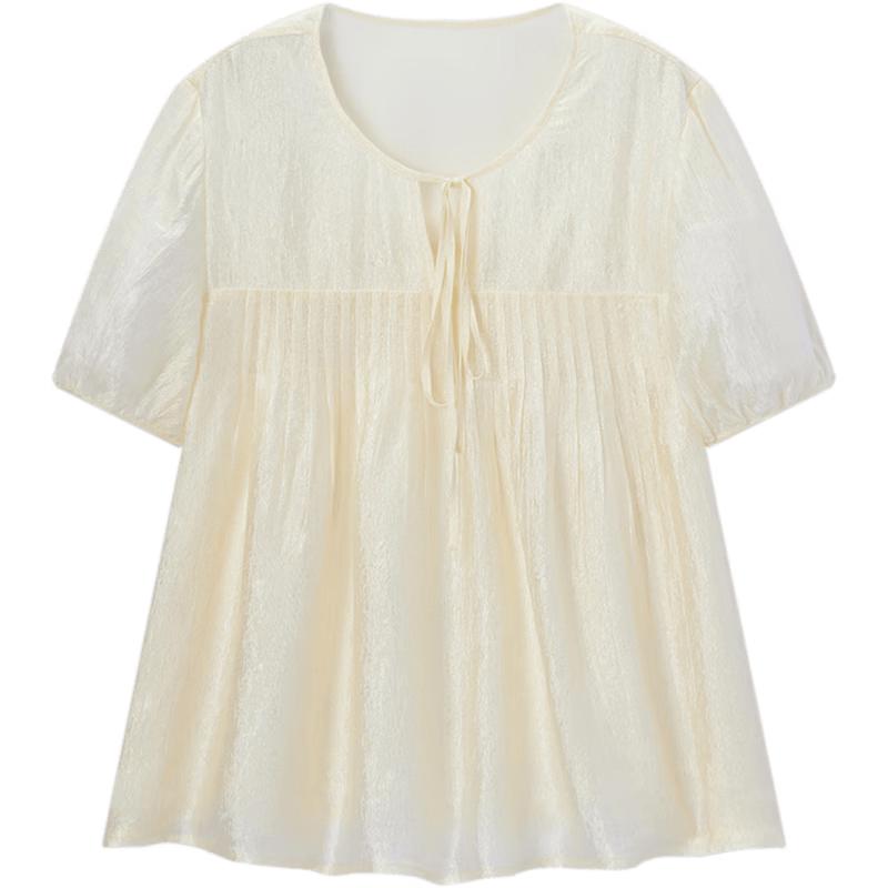 EICHITOO Women's Acetate Blend Short Sleeve Blouse