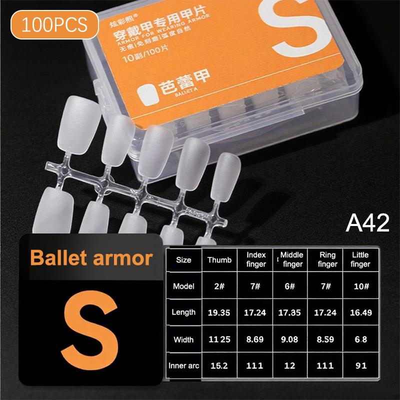 {MX} 100pcs Clear Full Cover Press On Nail Tips Ultra-Thin False Nails Patches Gel Nail Art Extension Manicure Accessories