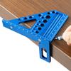 Precision Aluminum Alloy / Plastic Woodworking Square W/ Dowel Pins - Multi-Angle Scriber & Miter Ruler for Carpenter & Engineer
