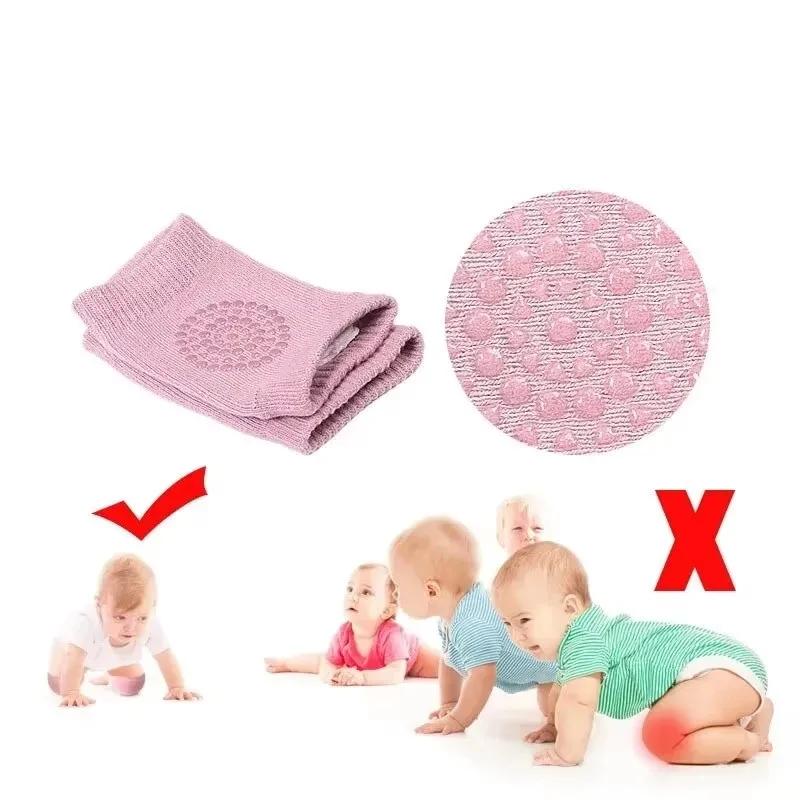 Safety Protector Toddler Leg Warmer 1Pairs Baby Knee Pads Toddler Crawling Anti-Slip Solid Infant Boys Girls Elbow Cushion Pad