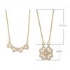 Two-wearing Heart-to-heart Four-leaf Clover Pendant Necklace Female Opening and Closing Folding Creative Clavicle Chain