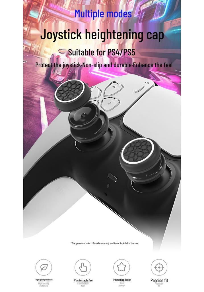 Anti-Slip Silicone Thumbstick Cap with Cracked Texture for PS4/PS5 Game Controller