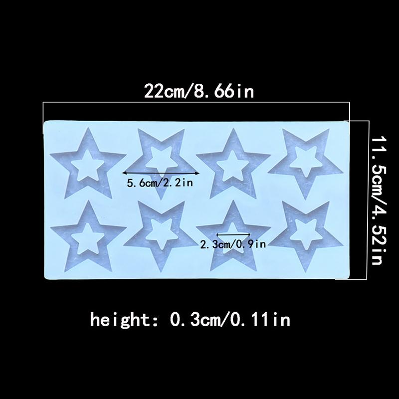 Diy Hollow Pentagram Chocolate Silicone Mold, Sugar Cake Decoration, Handmade Drip Glue Mold, Craft Gift