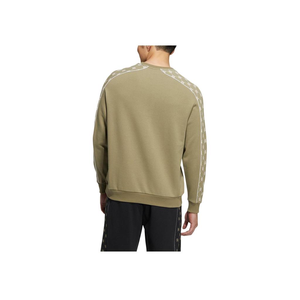 adidas Neo Logo Pattern Print Crew Neck Pullover Sweatshirt Unisex Sweatshirt Brown HM1999