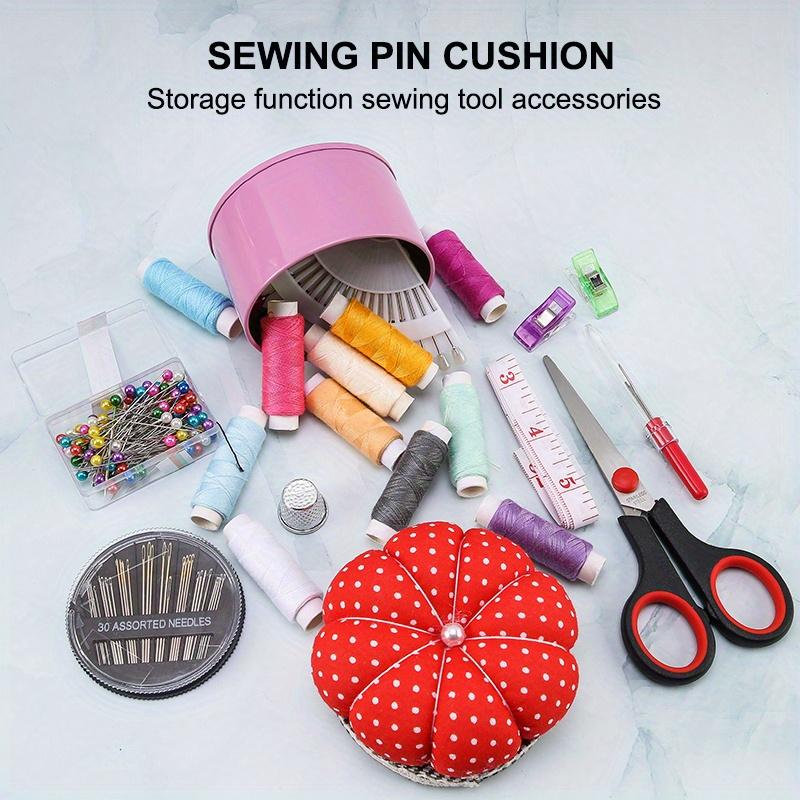 1Pcs Pin Cushions Pumpkin shaped sewing needle pad Pincushions for Sewing with Wristband, Sewing accessory For DIY Craft