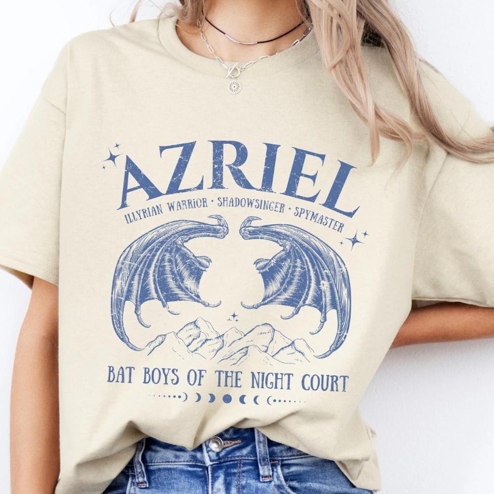 ACOTAR Inspired Azriel T-Shirt Bat Boys Shadowsinger Night Court A Court of Thorns and Roses Shirt Graphic Men Women All-Season S