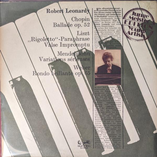 

LP Record ROBERT LEONARDY Junge Meister Young Artists Editi 28590XAK Eurodisc Ausles 1976 Germany Classical Used