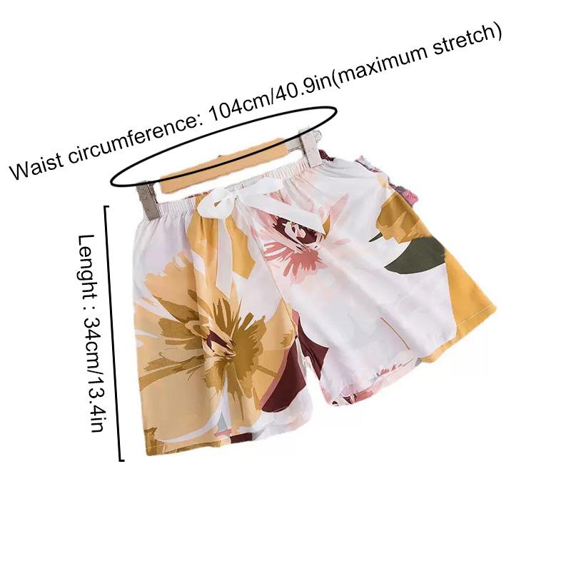 1 Stück Nachtwäsche Sommer Baumwolle Locker Geblümt Bedruckt Übergröße Damen Mädchen Shorts Pyjama Strandhosen