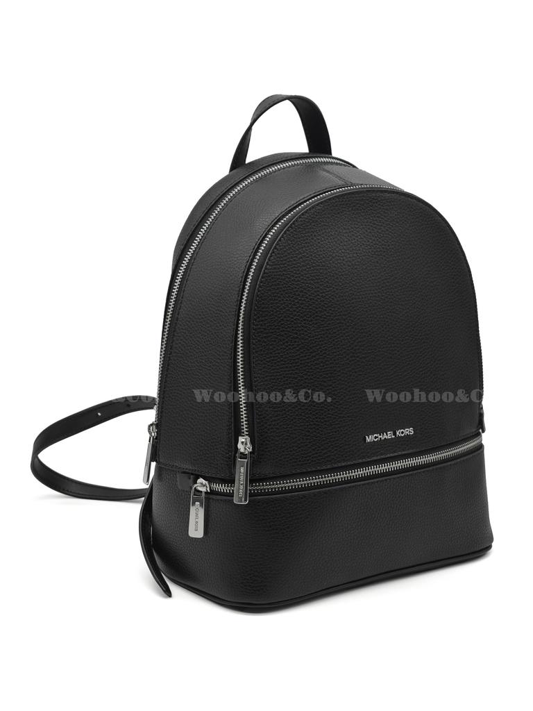 Michael Kors Verstellbarer Riemen Leder Rucksack Mittel Unisex Rucksack Schwarz 35T5SM9M1L-BLACK
