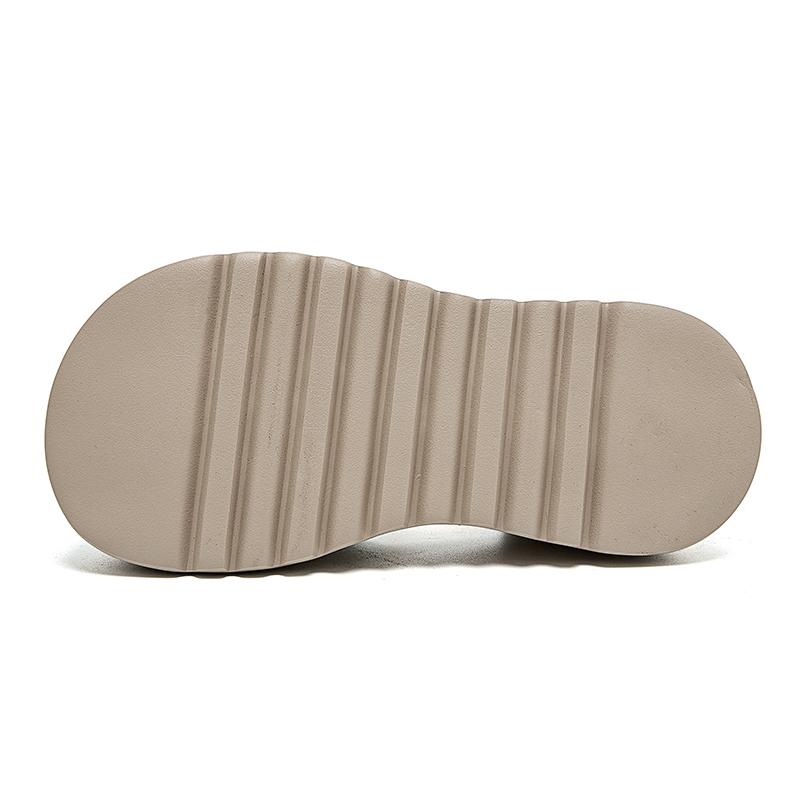 Modne sandały GKTINOO Retro z okrągłym noskiem i grubą podeszwą 2025 Lato Nowe Damskie buty na płaskiej platformie, codzienne, z kwiatami, z prawdziwej skóry