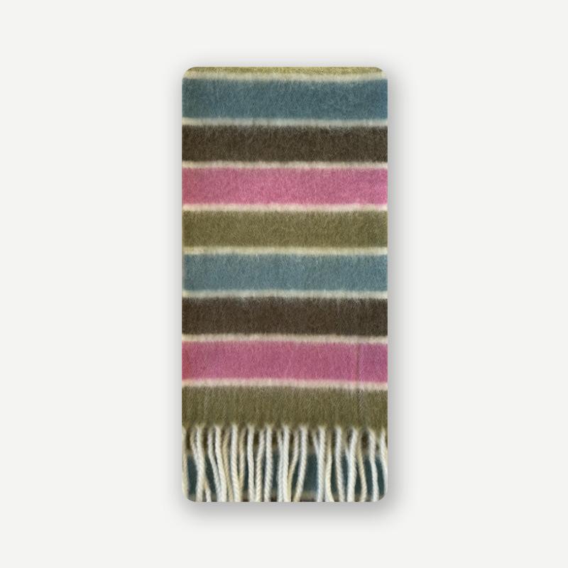 Original Wool Blended Colorful Striped Tassel Scarf for Girls in with Cute Woolen Scarf New Style