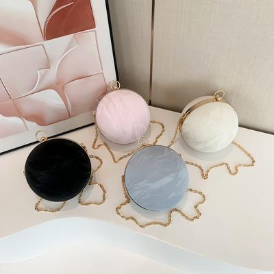 Módní retro tvrdá taška na večeři, jarní nová jednoduchá řetízková ruční taška přes jedno rameno, dámská crossbody taška, moderní