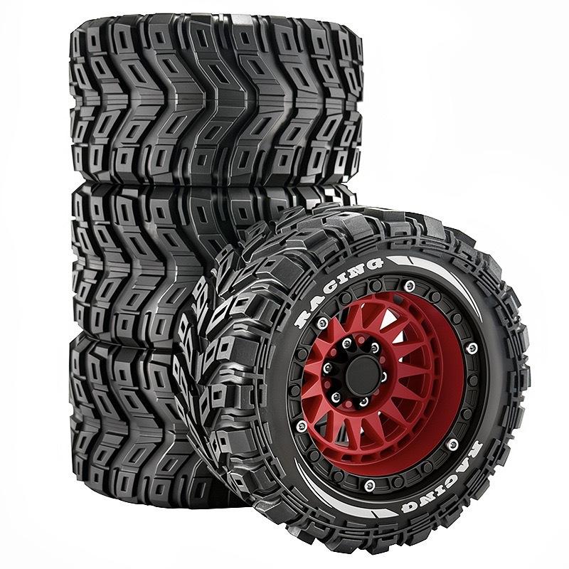 4pcs 90mm Rubber Tires Wheels for MJX 16207/16208 HBX 16889 SCY 16101/16102 Traxxas 1/16 Summit E-Revo ARRMA Mini Kraton