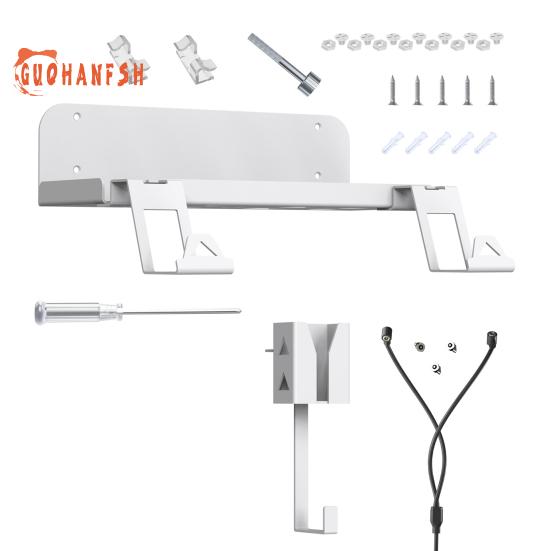 

1 комплект, кронштейн для игровой консоли, полка с вешалкой для наушников, настенное крепление, простая установка, многофункциональный держатель игрового контроллера для PS5 белый