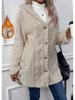 2026 Women's Solid Color Plush Hooded Sweatshirt with Diamond Pattern Design