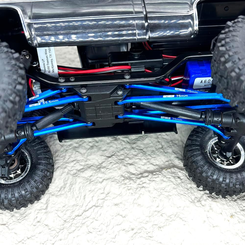 High Clearance 4 Links Set Aluminum Linkage for Traxxas 1/18 TRX4M K10 F-150 Upgrade Parts RC Crawler Car (Dark Blue)