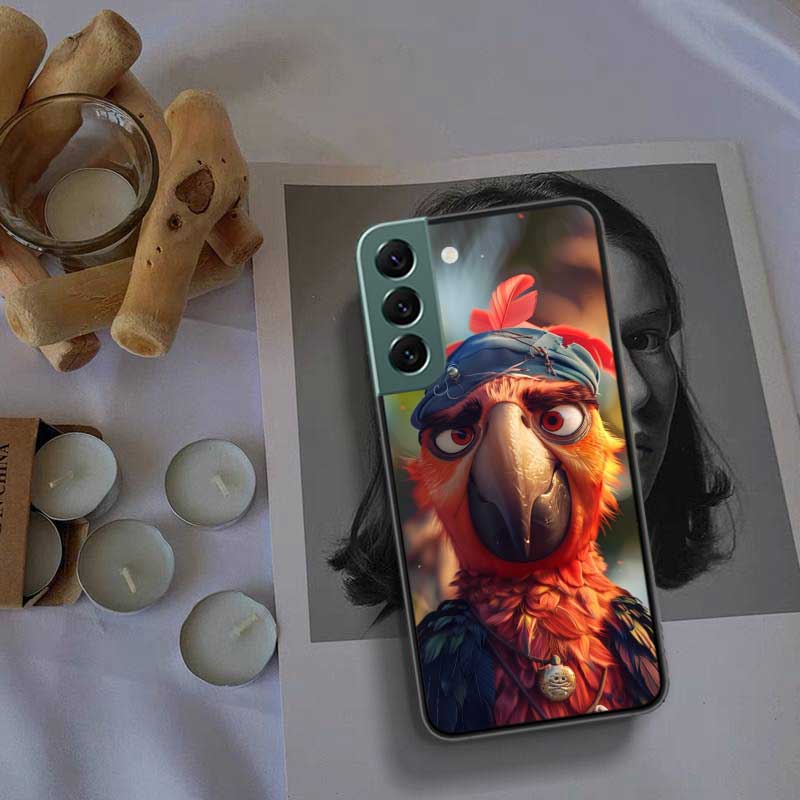 Macaw Pirate Phone Case For Samsung Galaxy S22 S25 Ultra S21 S10 Plus S26 Edge S20 S23 S24 FE Cover Silicone Soft TPU Clear