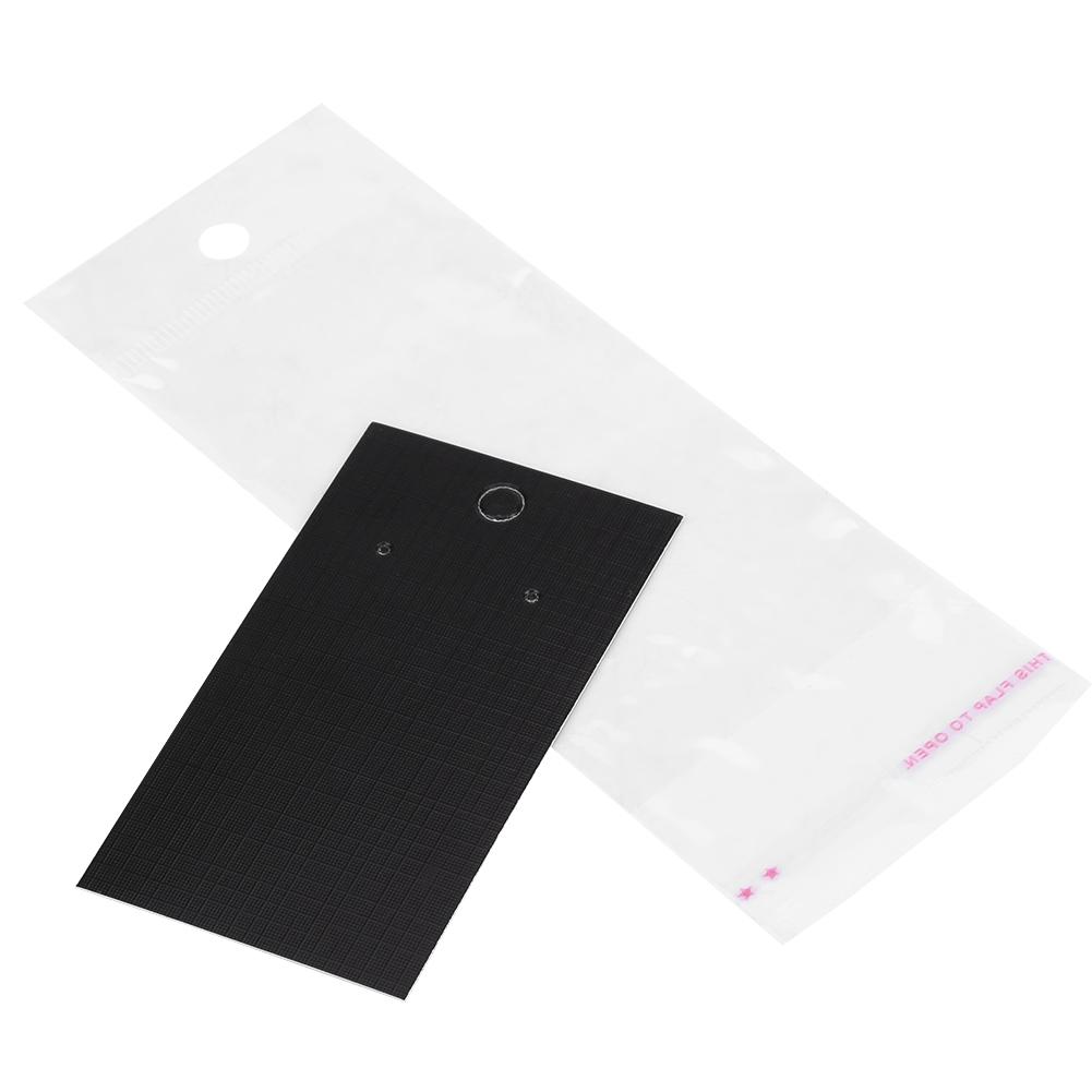 

100 шт. набор черных сережек-карточек с самоклеящимися пакетами