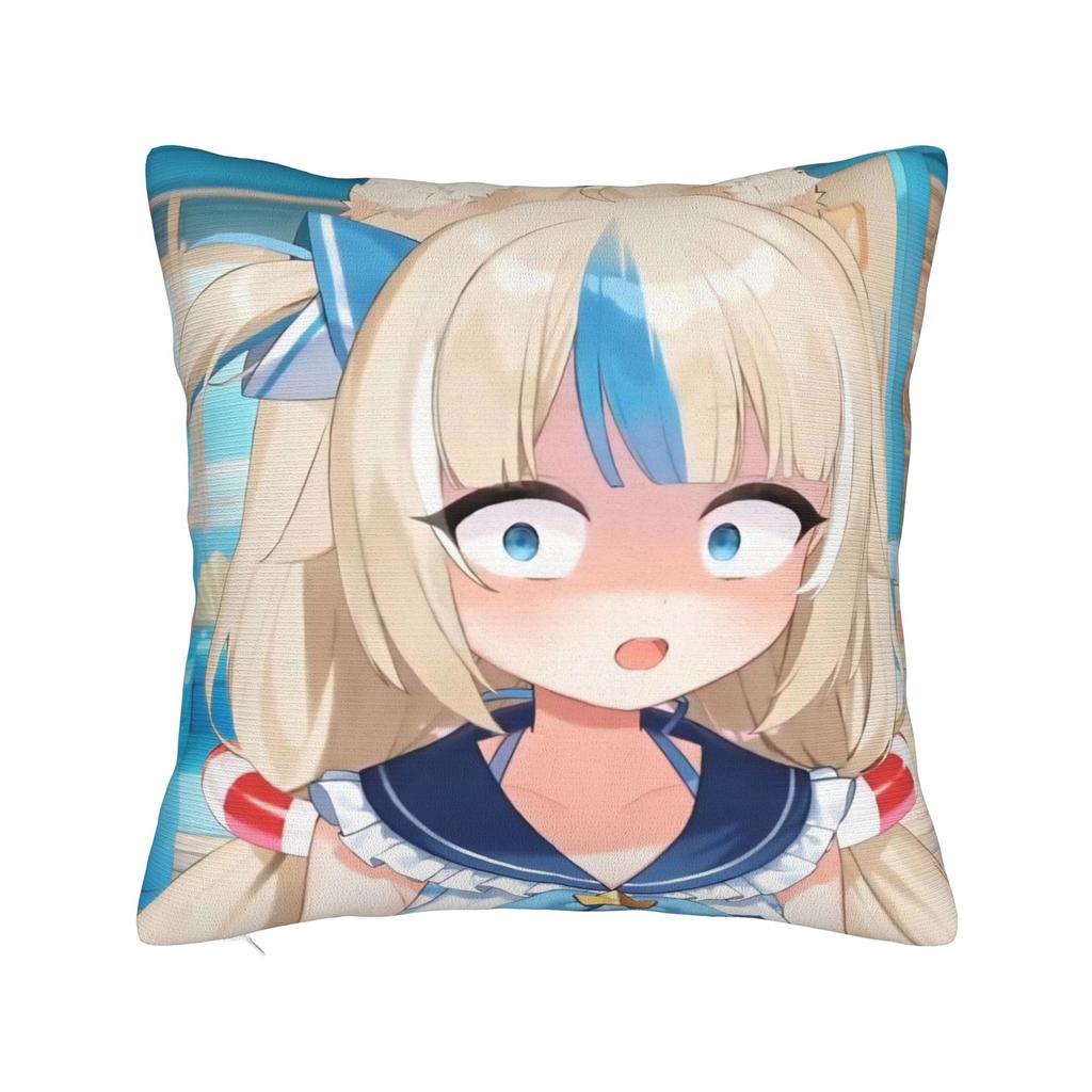 Decorative Pillow Covers Sameko Saba X Gawr Gura Merchandise Home Throw Pillow Case Cover Zipper Multi-Size