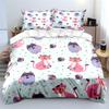 Multiple Sizes Cartoon Cats and Yarn Print Bedding Set 1 Duvet Cover 2 Pillowcases for Adult and Children Luxury Gift Full Size