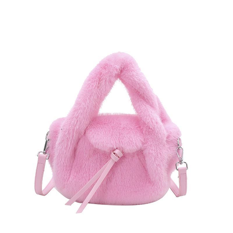 Herbst/Winter 2025 Vielseitige Plüsch-Crossbody-Bucket-Bag