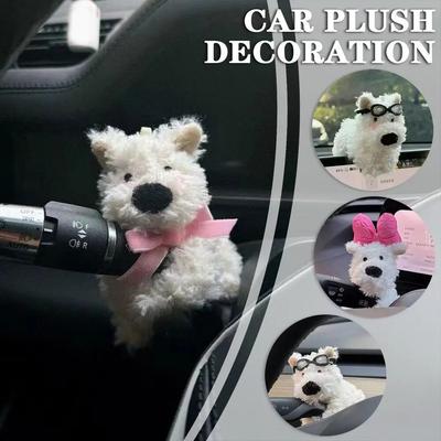 Welpe Plüschpuppe Clutch Dekor, Autowischer Blinkerschalter Dekoration, Kawaii Hund Autowischer Puppe Auto Innenausstattung