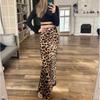 Spring New Women's Clothing Fashion Style High Waist Slim and Sexy Hip Mid-Length Silk Satin Texture Leopard Print Skirt