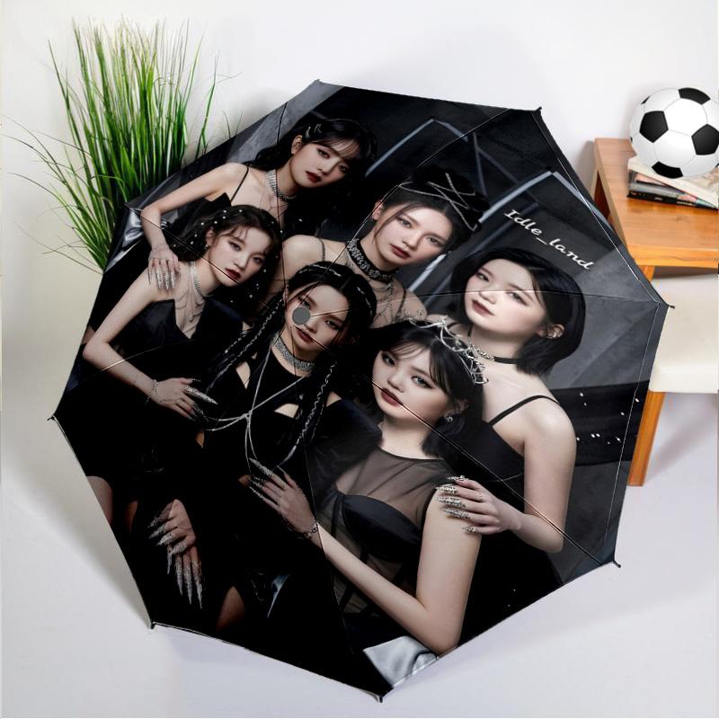 Kpop Idle Umbrella 8-Frame for Travel, Camping, Casual Lightweight Portable Umbrella, Essential for Every Family Holidays Gift