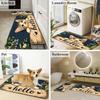 1Pcs Anti Fatigue Kitchen Rugs,  Cute Cat Hello  Print Waterproof Non-Slip Thick Cushioned Kitchen Mat Heavy Duty Comfort Standing Mat for Kitchen