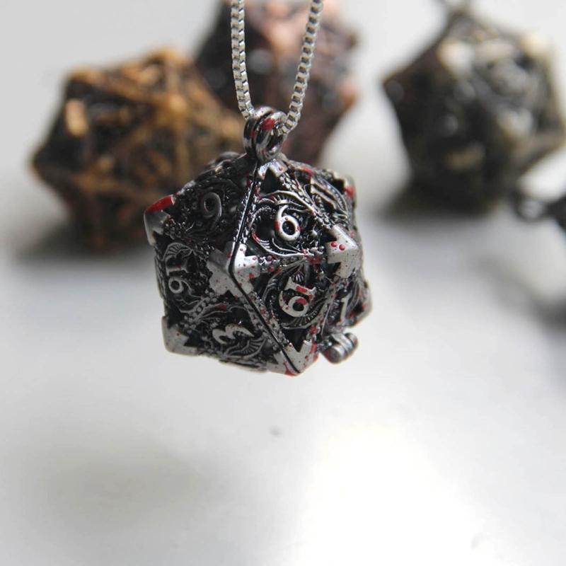 Unique Hollow Dices Pendant Keychain Accessory Set Dices Ornaments Metal Dices Key Chain Decorations for Game Lovers