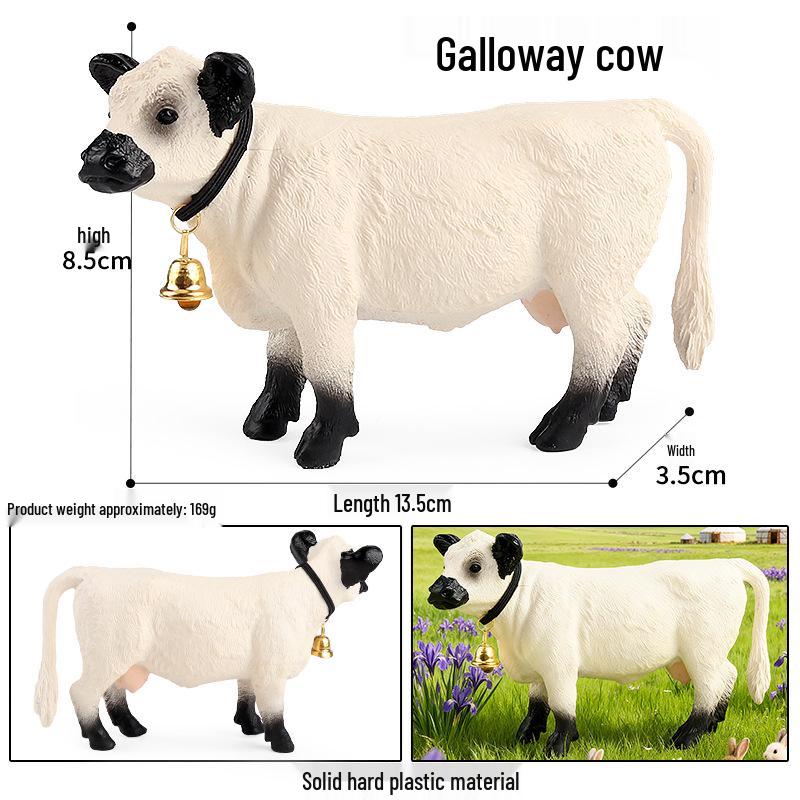 Children's Cognitive Animal Model Toy: Yellow Cow, Buffalo, Rhinoceros, Zebu, Bison, Bull Figurine.
