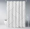 Creative Geometric Print Shower Curtains Red Black Gray Blue Simple Line Graphic Print Polyester Fabric Home Decor Bath Curtain