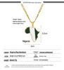 Collana in Acciaio Inossidabile Mappa dell'Africa Hip-hop - Design Nigeria, Somalia, Angola