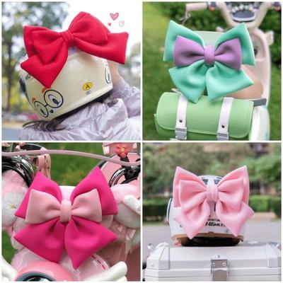 Dual-color Bow Motorcycle Helmet Accessories Nylon Car Body Decoration  Modeling