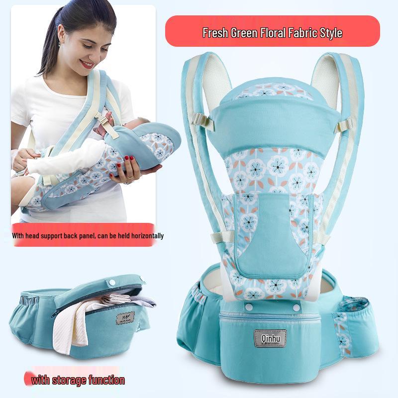 Multi-Function Baby Carrier with Waist Stool for Horizontal and Back Carry