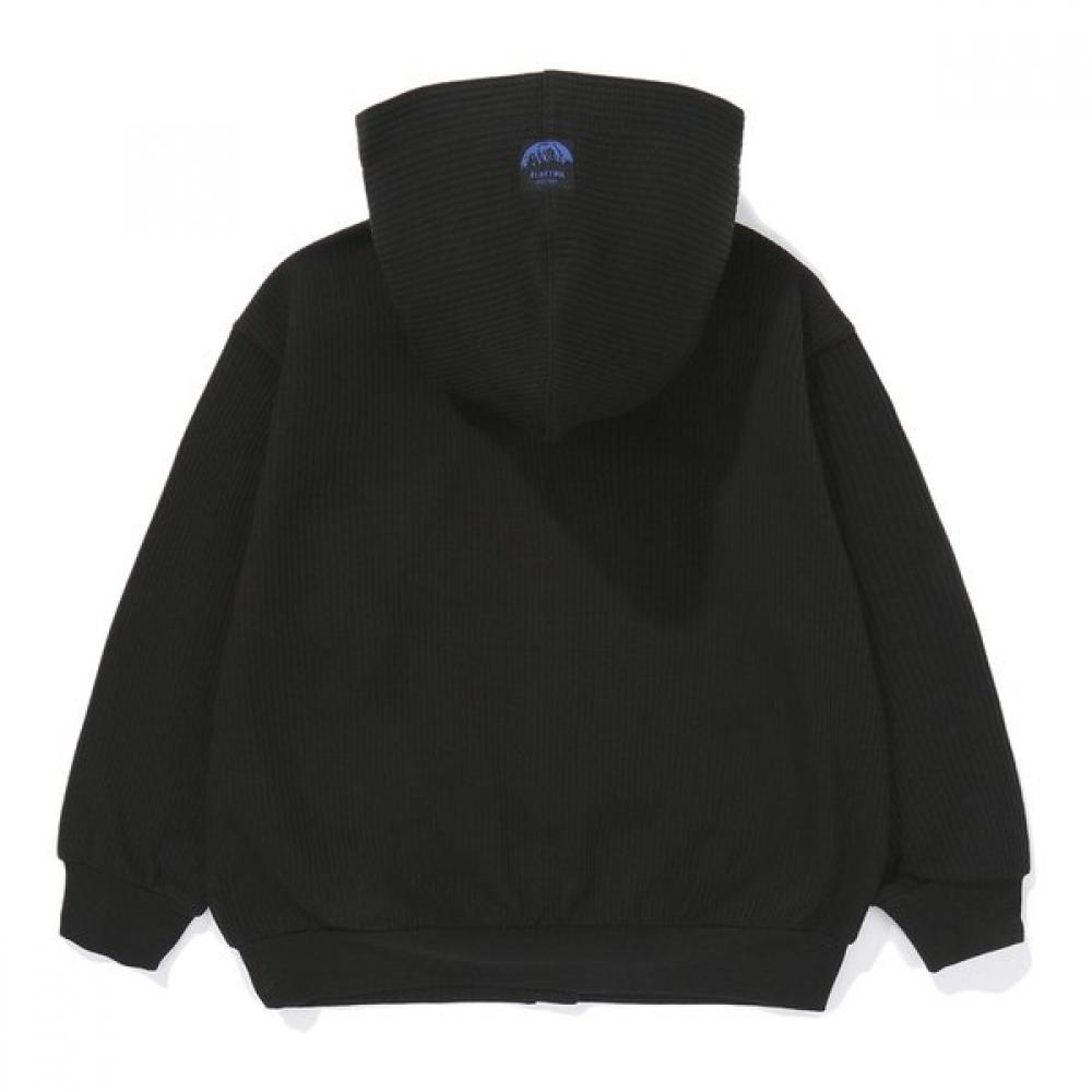 Bluetail Black Waffle Hoodie Zip Up Aaa1jp01bk