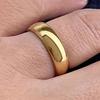 6MM Polished Stainless Steel Classic Gold Wedding Rings Gold Color Simple Women Engagement Jewelry Party Accessories For Gift