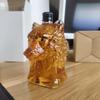Wolf Crested Whiskey Bottle, Engraved Vintage Themed Glass, Decorative Bar Home Party Kitchen Workplace Decor