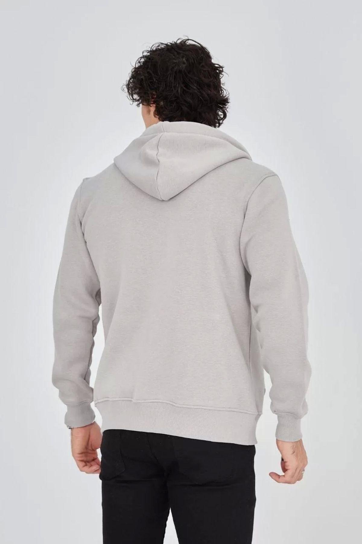 

Men s Plus Size Plus Size Cardigan Men s Hooded Printed Zipper Cardigan - Dyed Gray