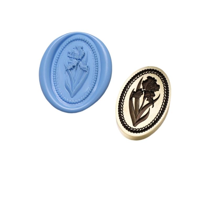 Flower Embossed Wax Seal Stamp Head for Wedding Invitation Envelope, Flower Textured Wax Seal Stamp Head