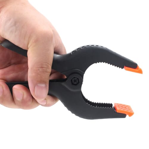 CESFONJER 6-inch Spring Clamp Clip Set, 4 Heavy-Duty Plastic Muslin Clamps for Backdrops, Canvas, Paper, Chromakey Screens, Heavy-Duty Clips, Photo St