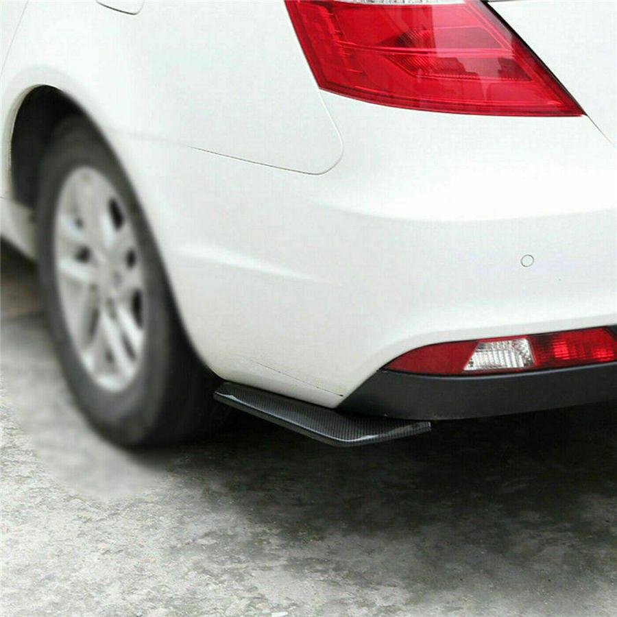1 Pair ABS Glossy Carbon Fiber Look Rear Bumper Lip Splitter Protector Universal