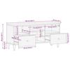 VidaXL Meuble TV 100x33x46 cm bois massif de manguier, support TV, armoire média, armoire hifi, unité TV, meuble multimédia, 358302